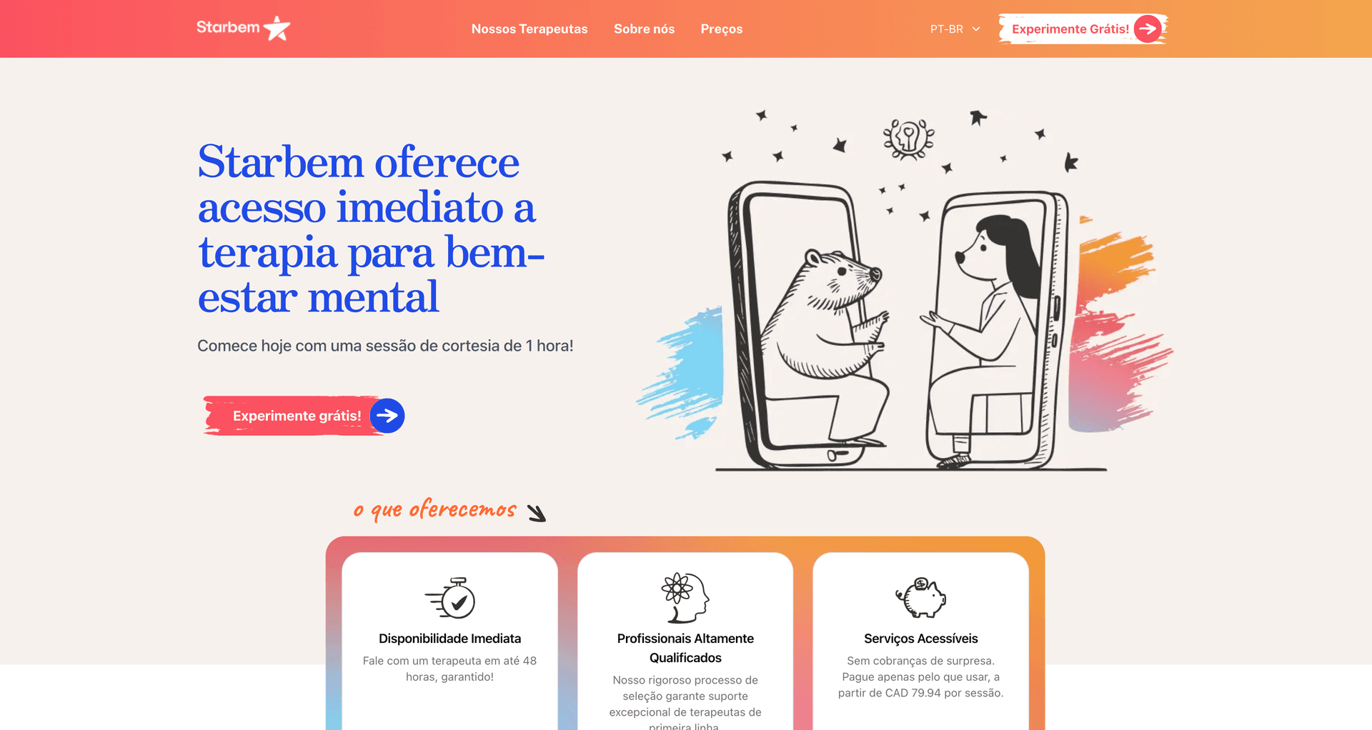 Plataforma de terapia com interface de agendamento